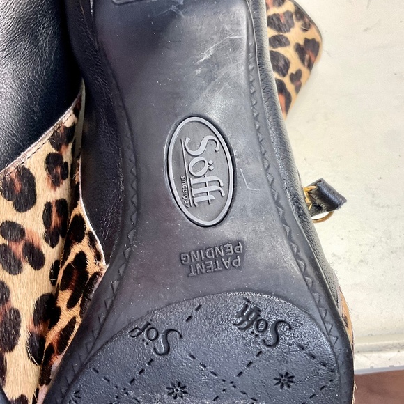 Sofft Boots Womens Size 6.5 Makayla Ankle Boot Black Leather Pointed Zip Leopard - Picture 12 of 15